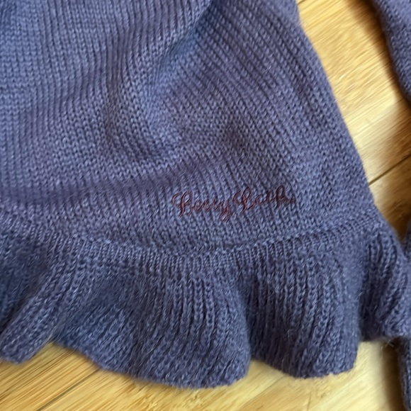 Betty Boop Balloon Sleeves Ruffle Knit Cardigan Purple - Picture 2 of 9